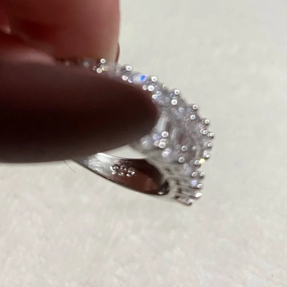 The Mistress Classic 925 Silver White Sapphire band ring sz 8